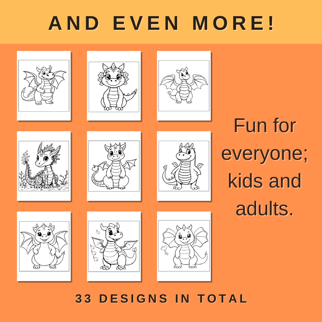 CP - Coloring Pages - Cute Dragons - Image 4