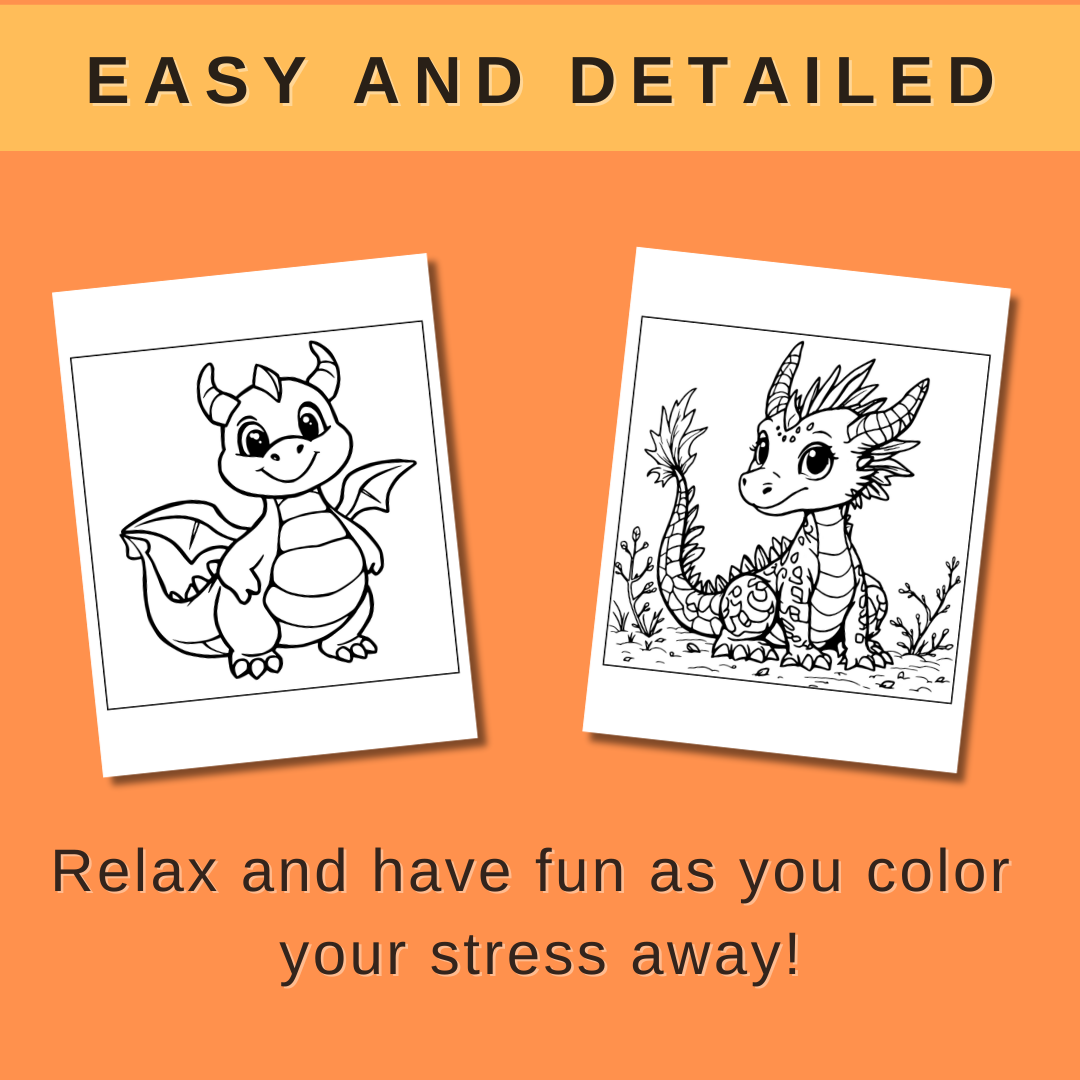 CP - Coloring Pages - Cute Dragons - Image 5
