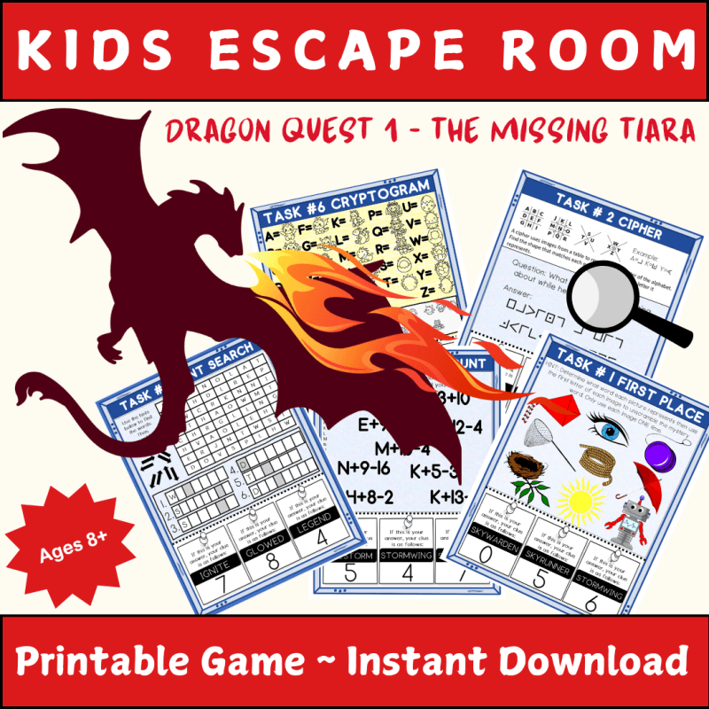 ER - Escape Room Game for Kids/Tweens, Dragon Quest 1 - The Missing Tiara