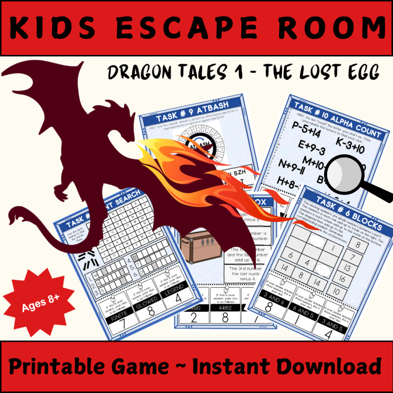 ER - Escape Room Game for Kids/Tweens, Dragon Tales 1 - The Lost Egg