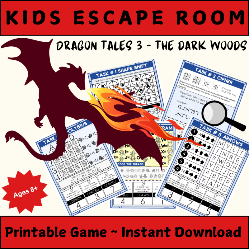ER - Escape Room Game for Kids/Tweens, Dragon Tales 3 - The Dark Woods